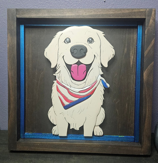 Custom Pet 3D Wooden Artwork- 12x12 Plain Background